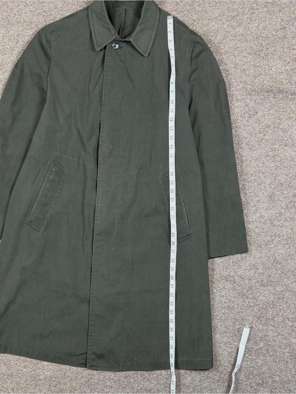 Vintage London Fog Dark Green Trench Coat Men’s 40 Medium Unlined Lightweight - Picture 8 of 9